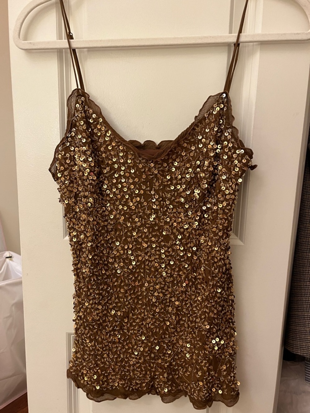 INC International Concepts Brown Sequin Camisole